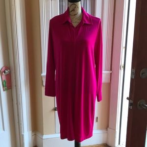 Anne Klein shirt dress. Gorgeous fuchsia color